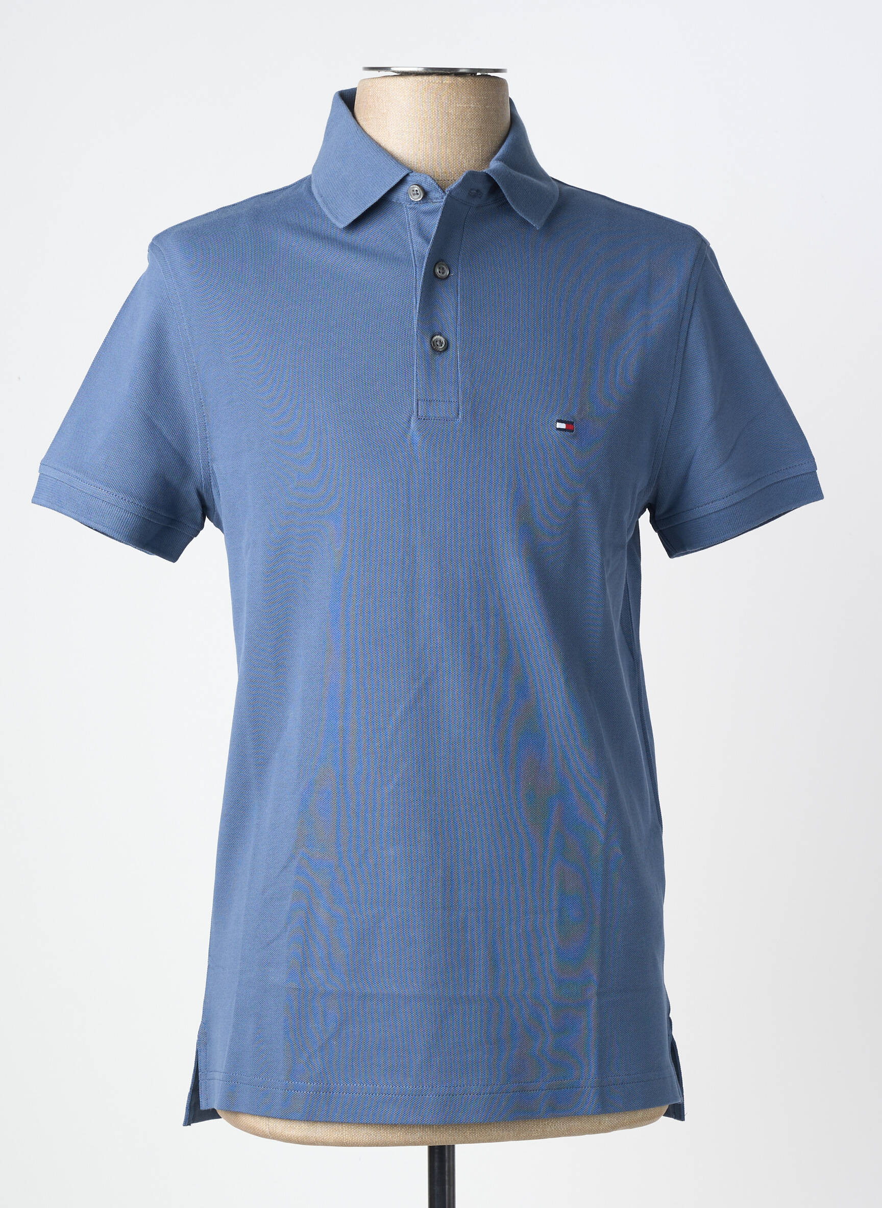Polo stretch manches courtes bleu fonce TOMMY HILFIGER homme