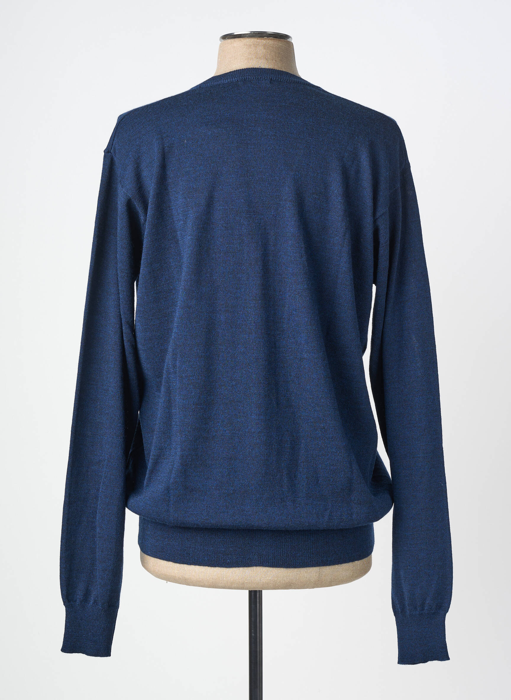 Gilet manches longues col v bleu MASSIMO BONI homme