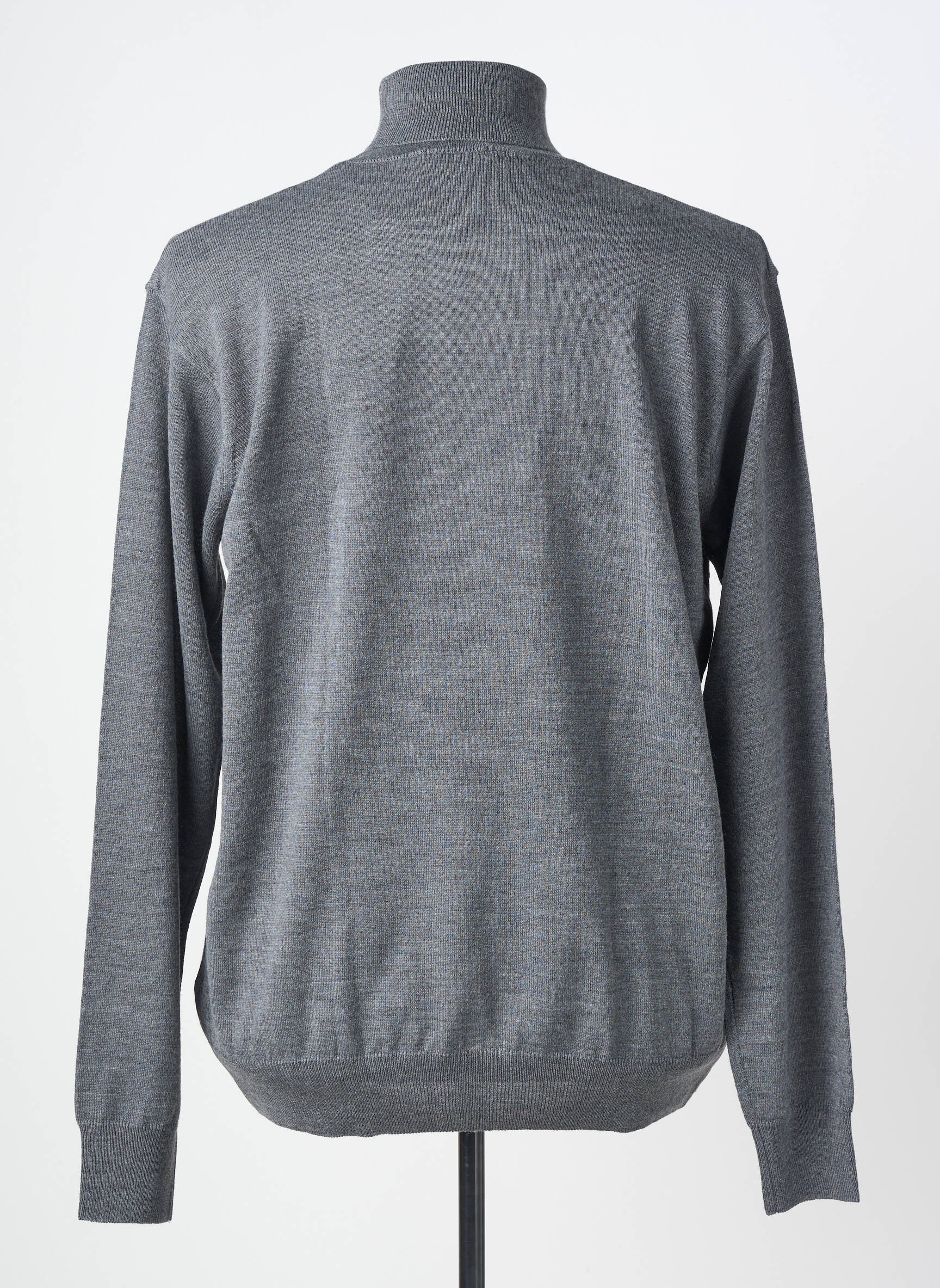 Pull col roulé stretch manches longues gris MASSIMO BONI homme