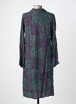 Robe mi-longue imprimé fantaisie manches longues noir AGATHE & LOUISE femme
