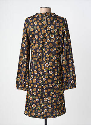 Robe mi-longue imprimé fantaisie manches longues noir AGATHE & LOUISE femme