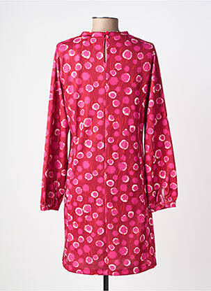 Robe mi-longue imprimé fantaisie manches longues rose AGATHE & LOUISE femme