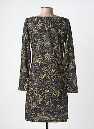Robe mi-longue imprimé fantaisie manches longues noir AGATHE & LOUISE femme