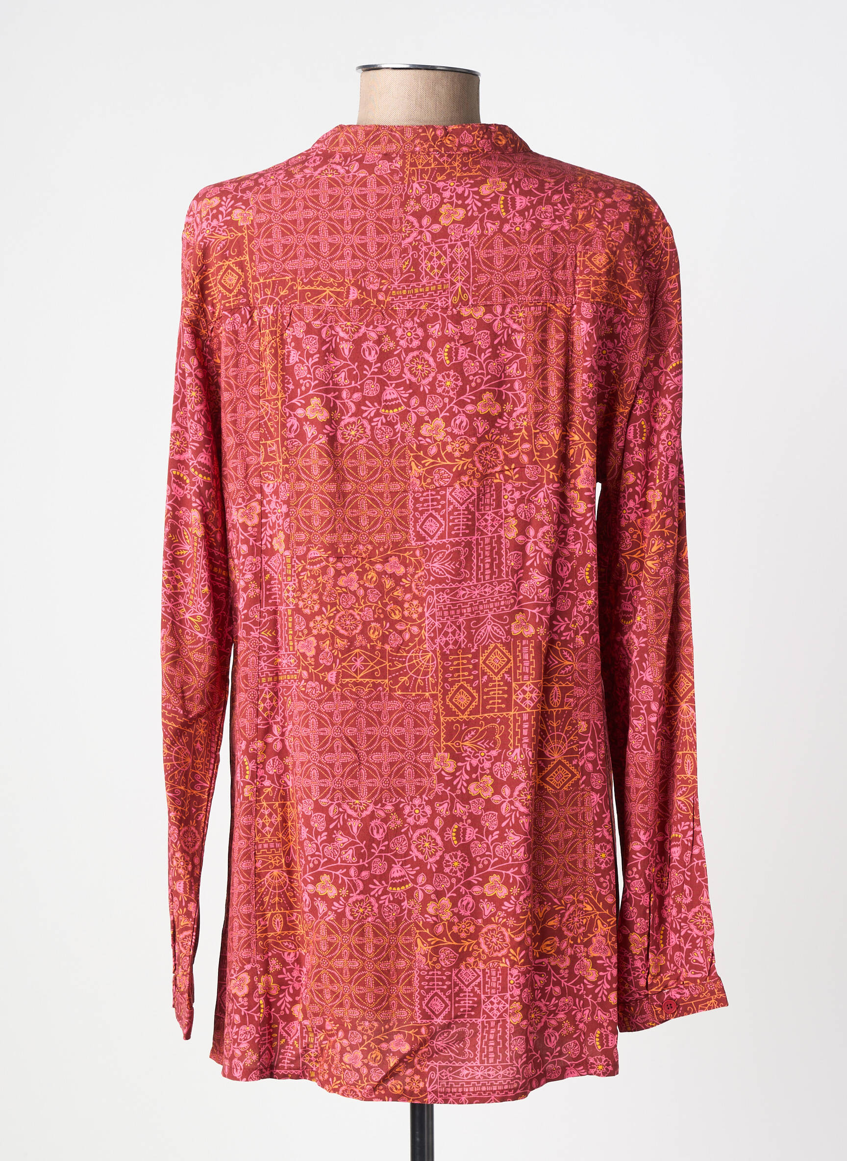 Blouse tissage popeline manches longues violet AGATHE & LOUISE femme