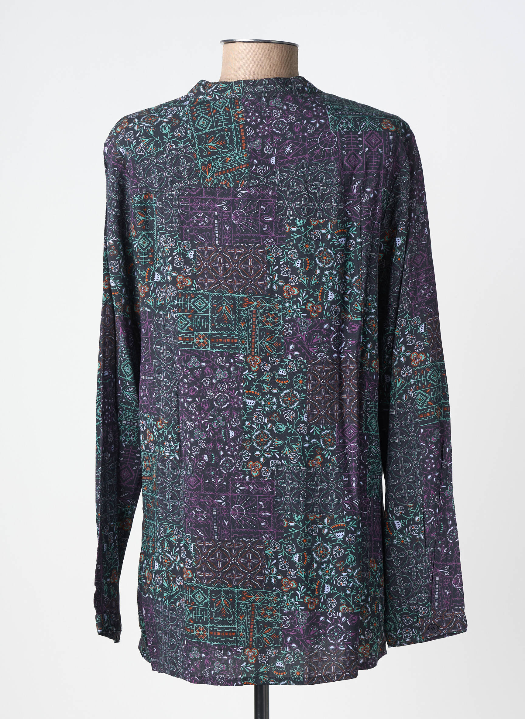 Blouse tissage popeline manches longues noir AGATHE & LOUISE femme