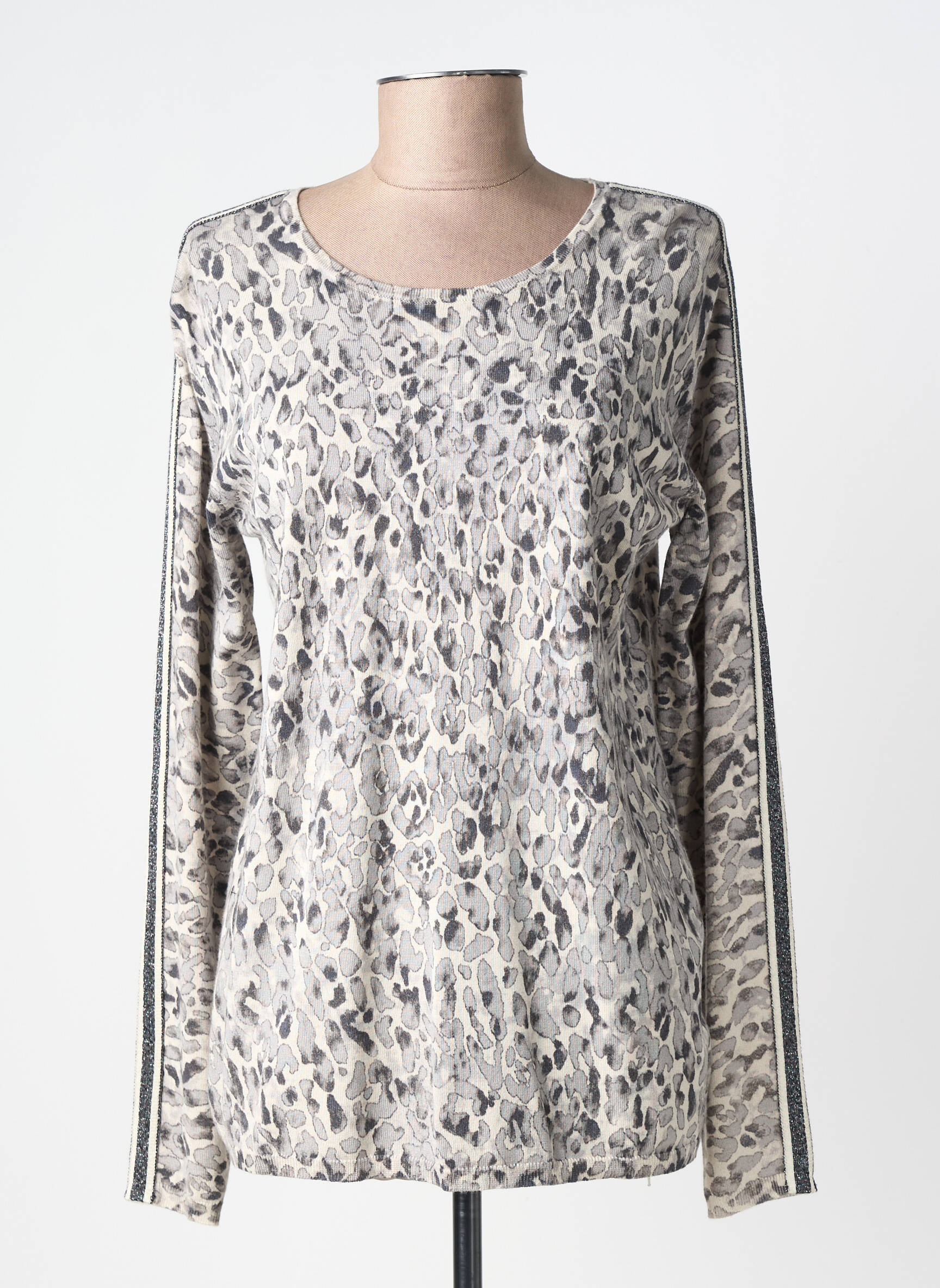 Top stretch manches longues gris BARBARA LEBEK femme