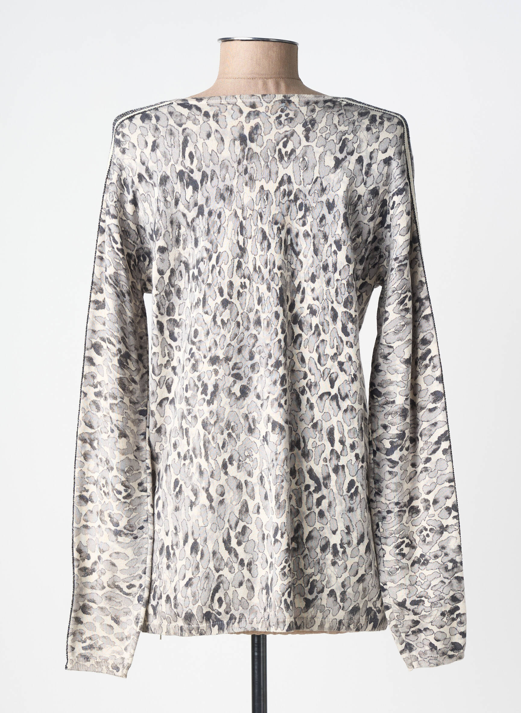 Top stretch manches longues gris BARBARA LEBEK femme