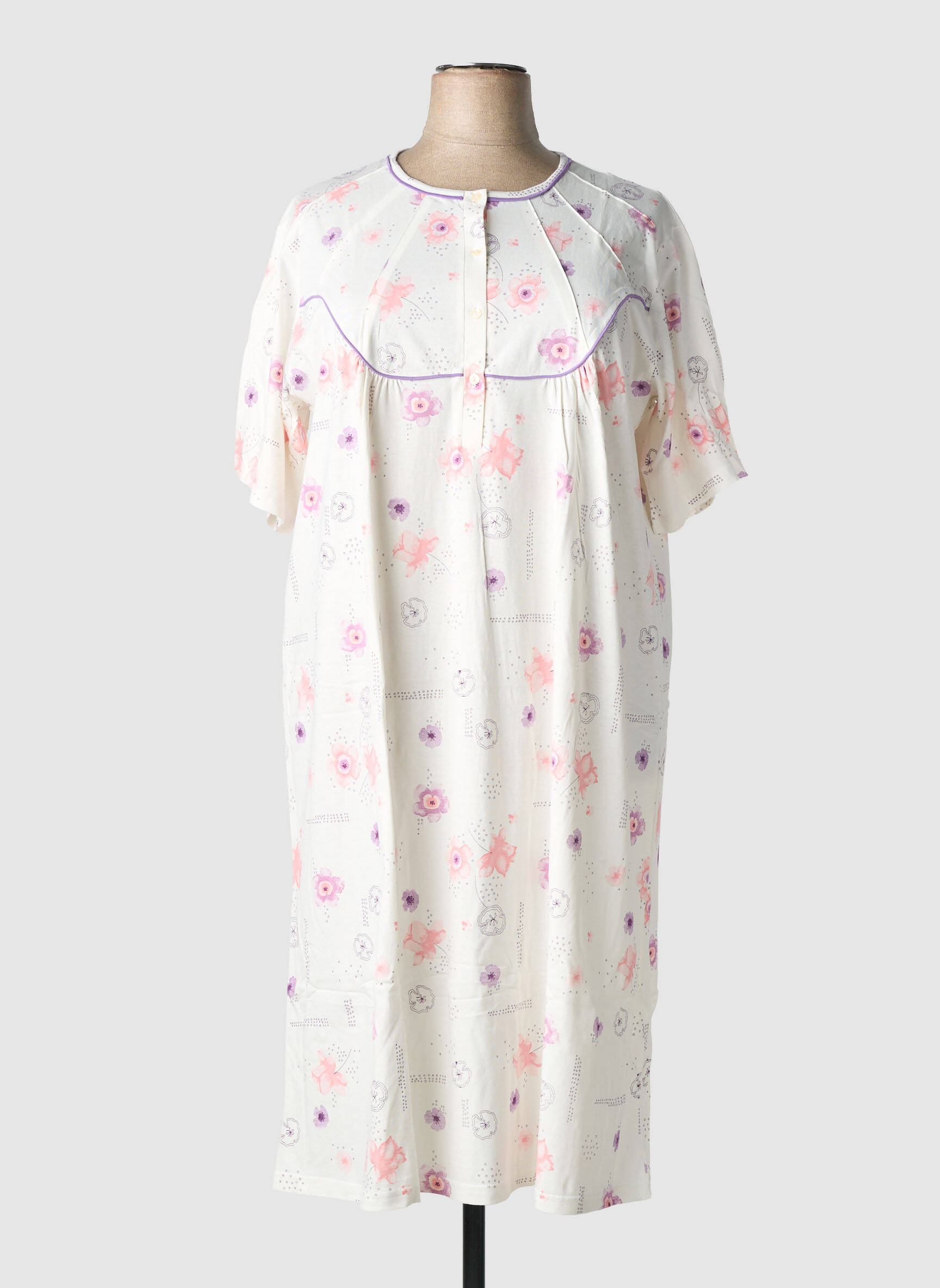 Chemise de nuit imprimé fleurs rose 20/20 femme
