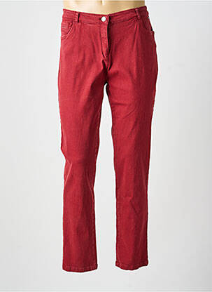 Pantalon slim tissage popeline taille normale rouge AGATHE & LOUISE femme