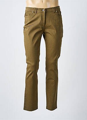 Pantalon droit stretch taille normale vert AGATHE & LOUISE femme