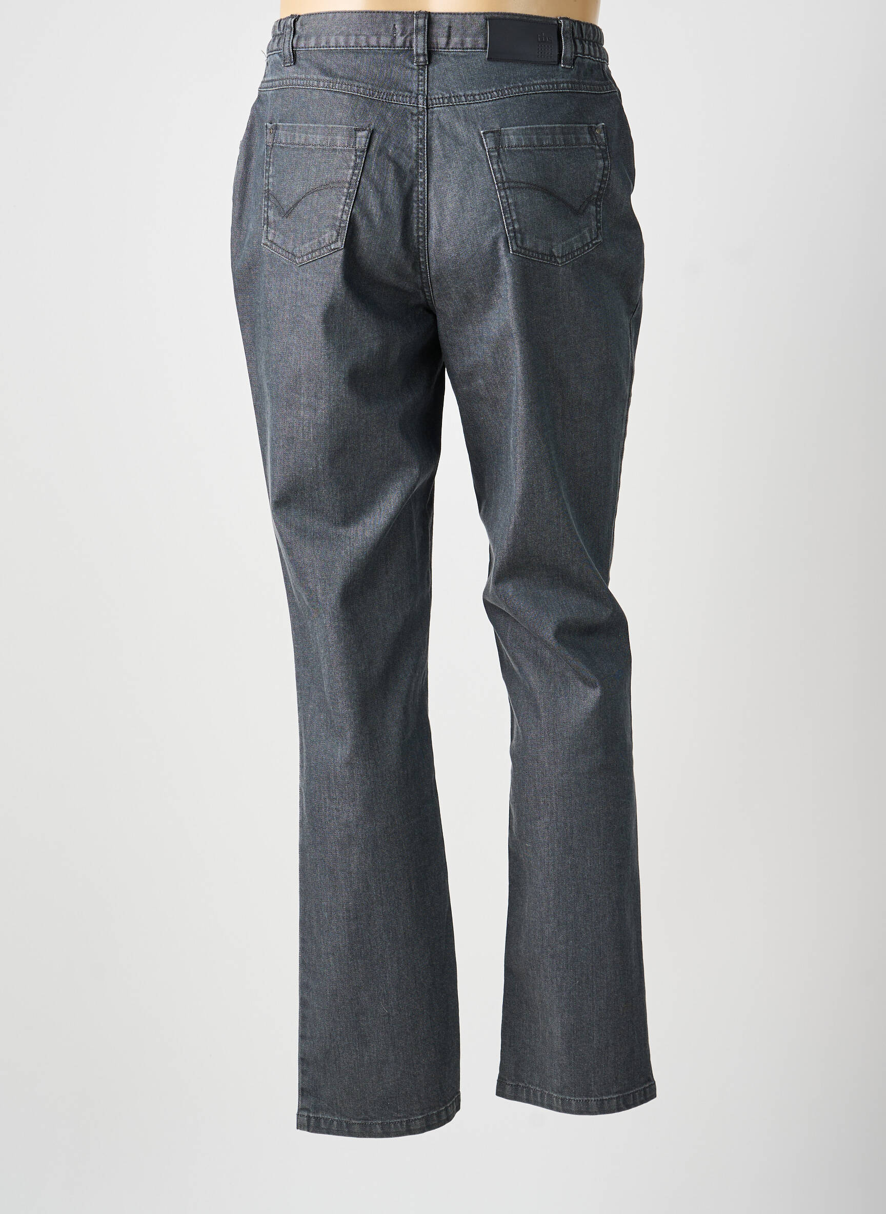 Jeans coupe droite poches gris TBS femme