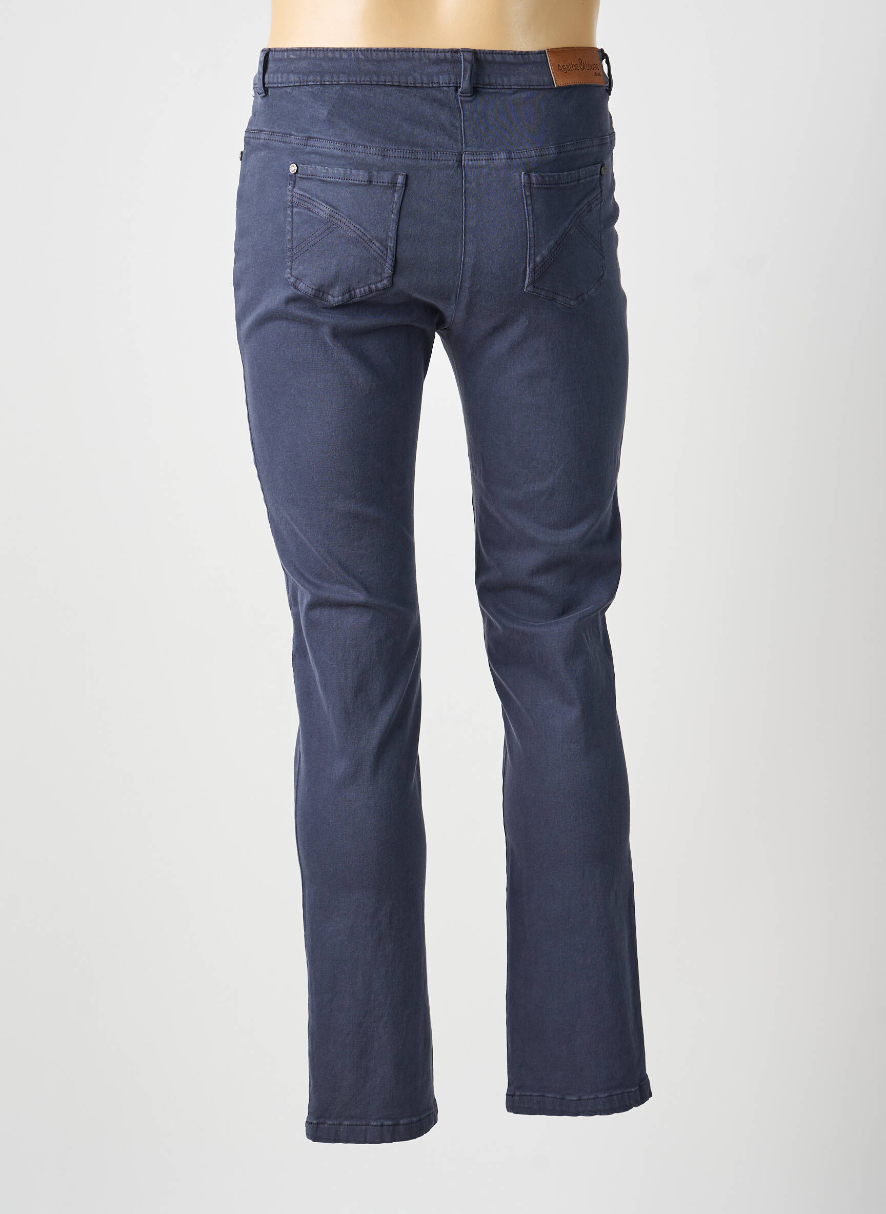Pantalon slim tissage popeline taille normale gris AGATHE & LOUISE femme