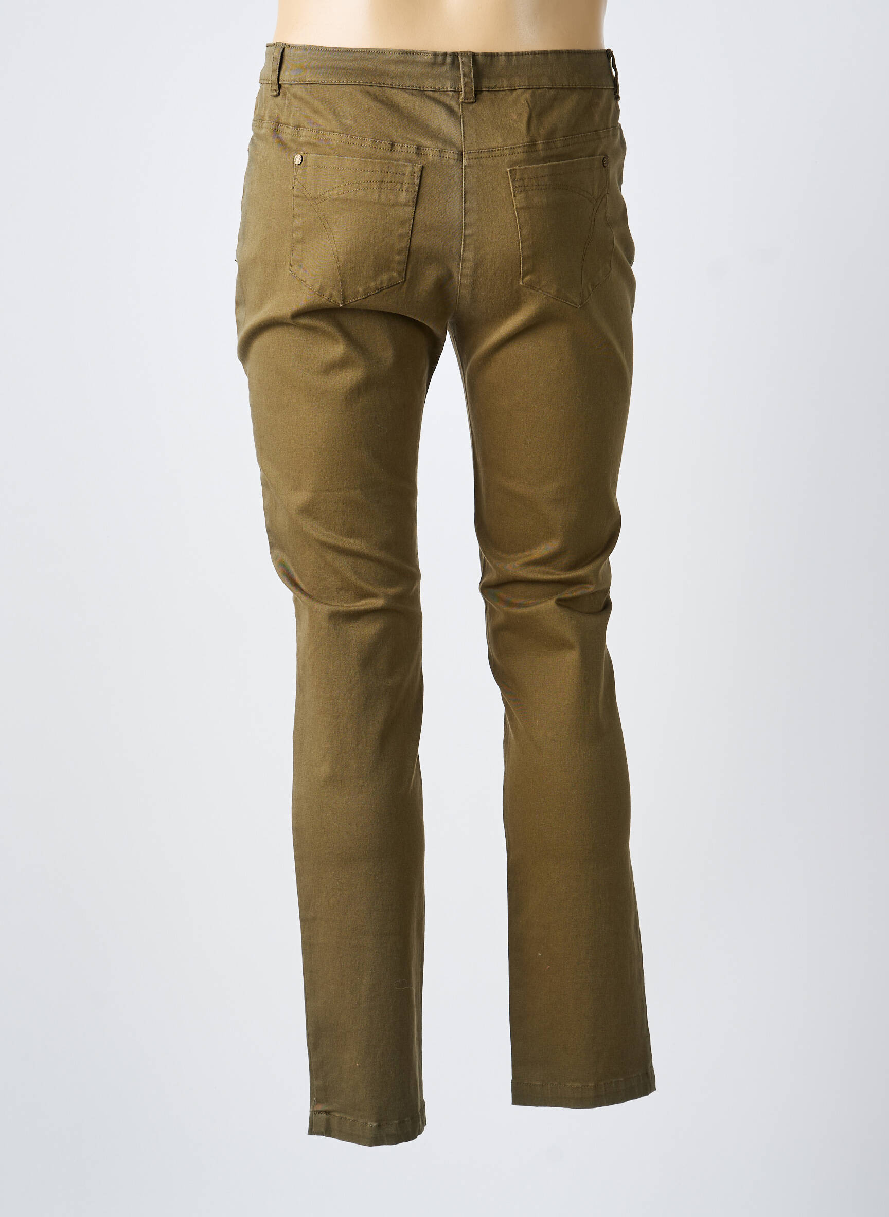 Pantalon droit stretch taille normale vert AGATHE & LOUISE femme