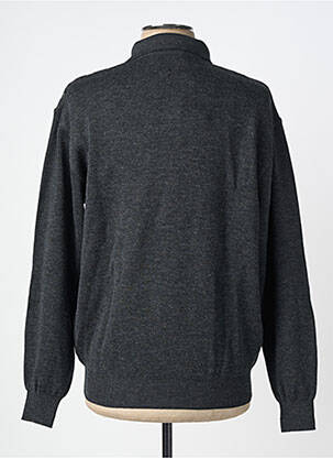 Pull col polo manches longues gris GUY DE BERAC homme