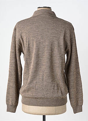 Pull col polo manches longues marron 20/20 homme