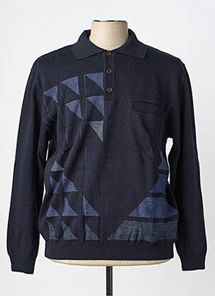 Pull col polo manches longues noir 20/20 homme