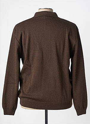 Pull col polo manches longues marron 20/20 homme