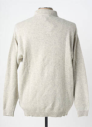 Pull col polo manches longues gris GUY DE BERAC homme