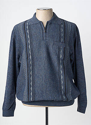 Pull col polo manches longues bleu 20/20 homme