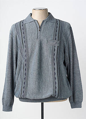 Pull col polo manches longues gris 20/20 homme