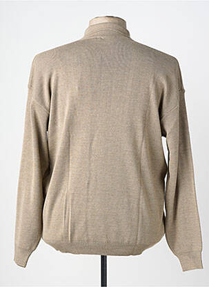 Pull col polo manches longues beige GRIFFON homme