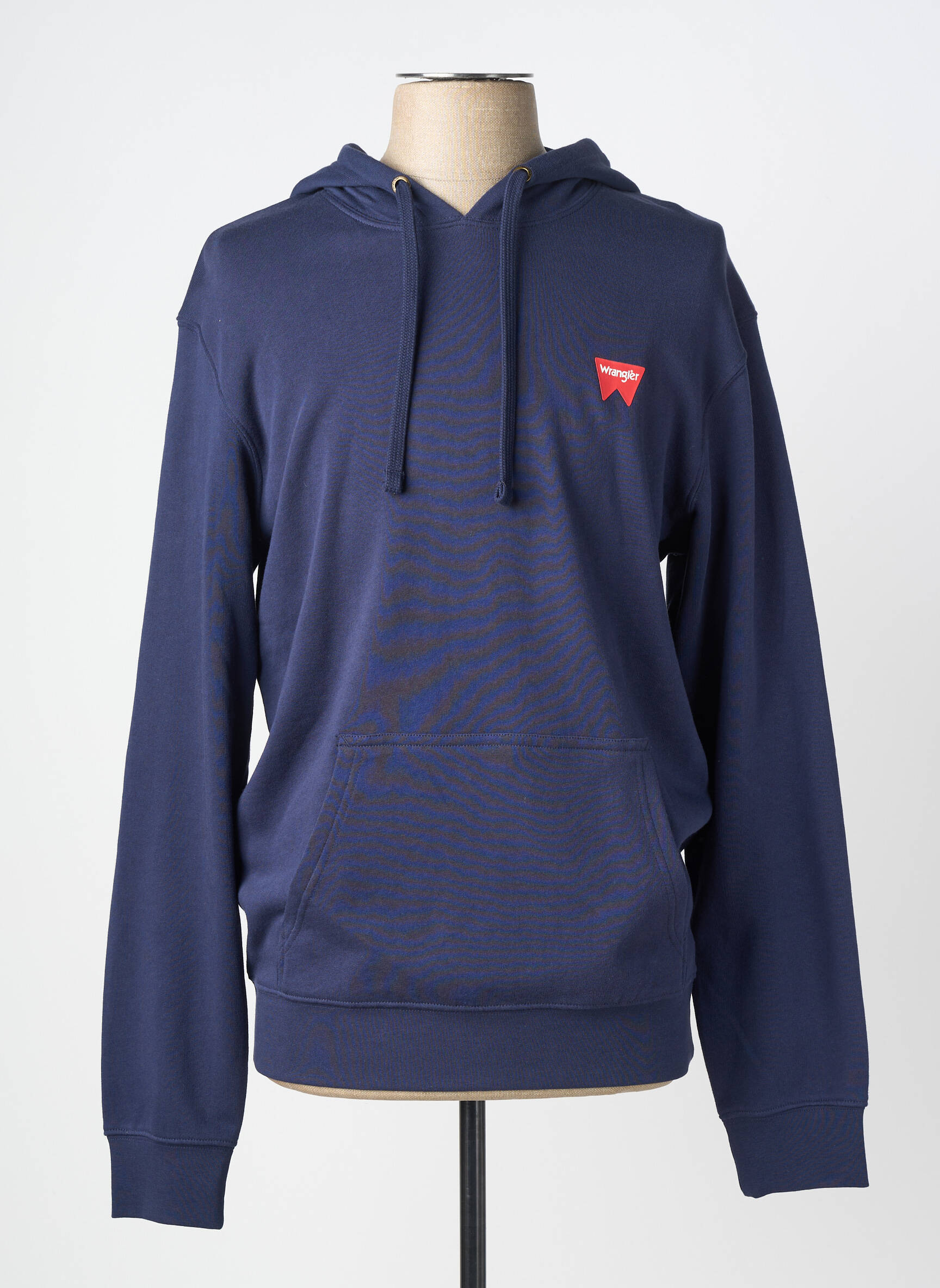 Sweat-shirt à capuche sérigraphie floquée manches longues bleu WRANGLER homme