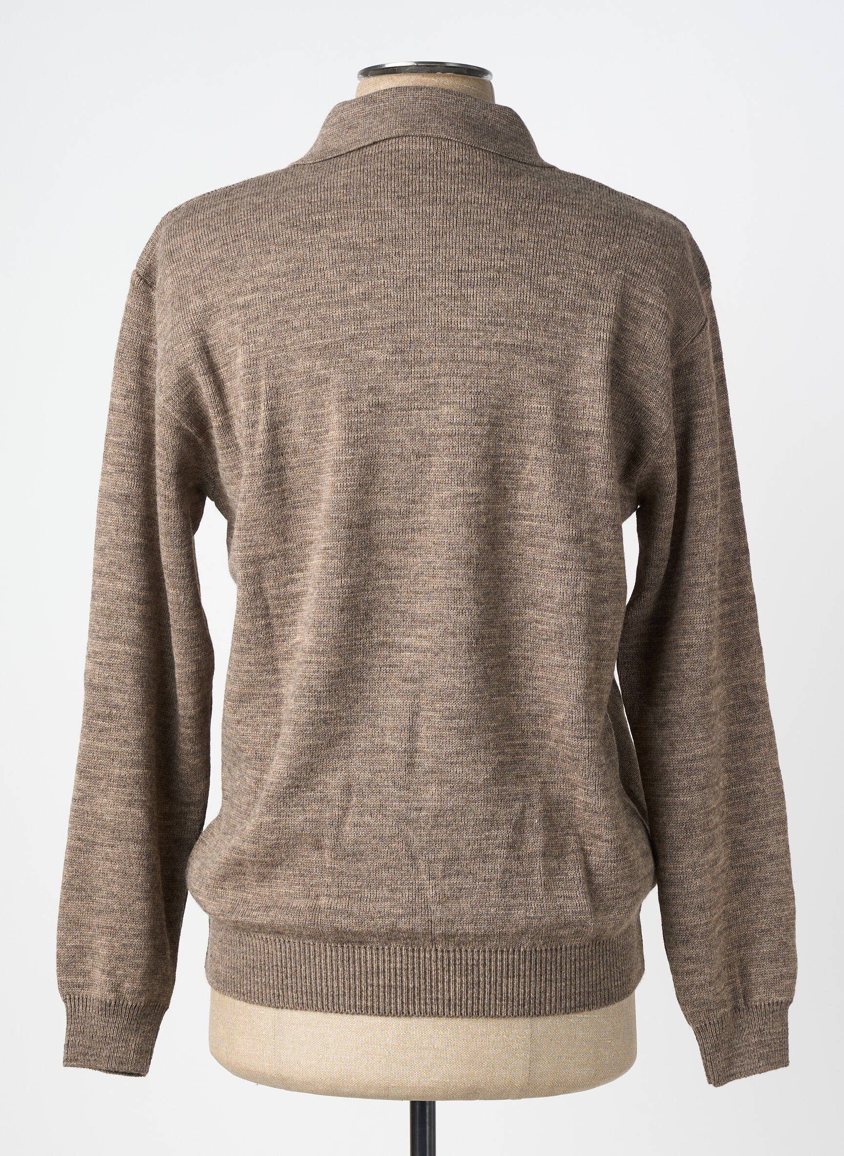 Pull col polo manches longues marron 20/20 homme