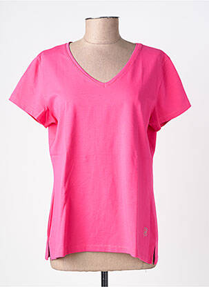 T-shirt col v manches courtes rose NOOS NOOS femme
