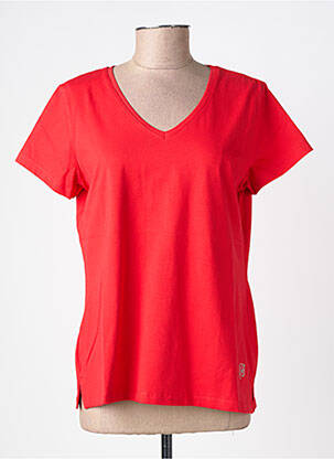 T-shirt col v manches courtes rouge NOOS NOOS femme