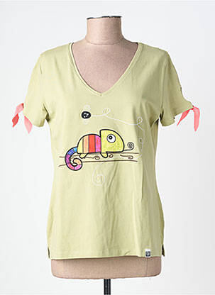 T-shirt col v manches courtes vert NOOS NOOS femme