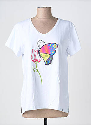 T-shirt col v manches courtes blanc NOOS NOOS femme