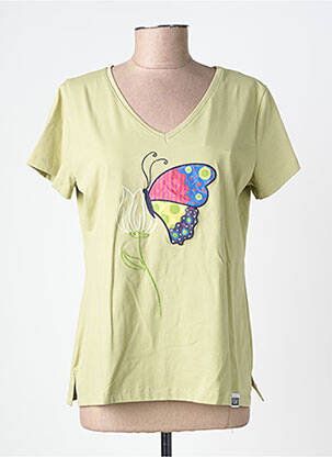 T-shirt col v manches courtes vert NOOS NOOS femme