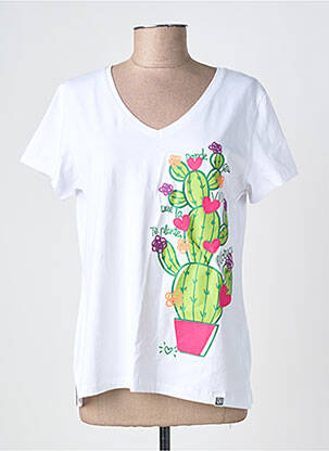 T-shirt sérigraphie floquée manches courtes blanc NOOS NOOS femme