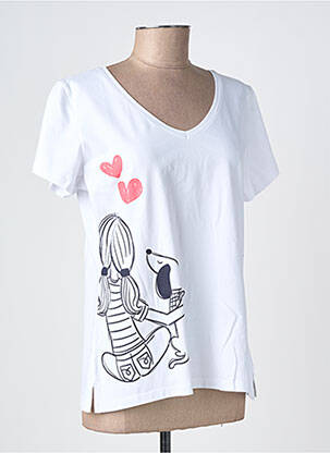 T-shirt sérigraphie floquée manches courtes blanc NOOS NOOS femme