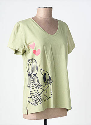T-shirt sérigraphie floquée manches courtes vert NOOS NOOS femme