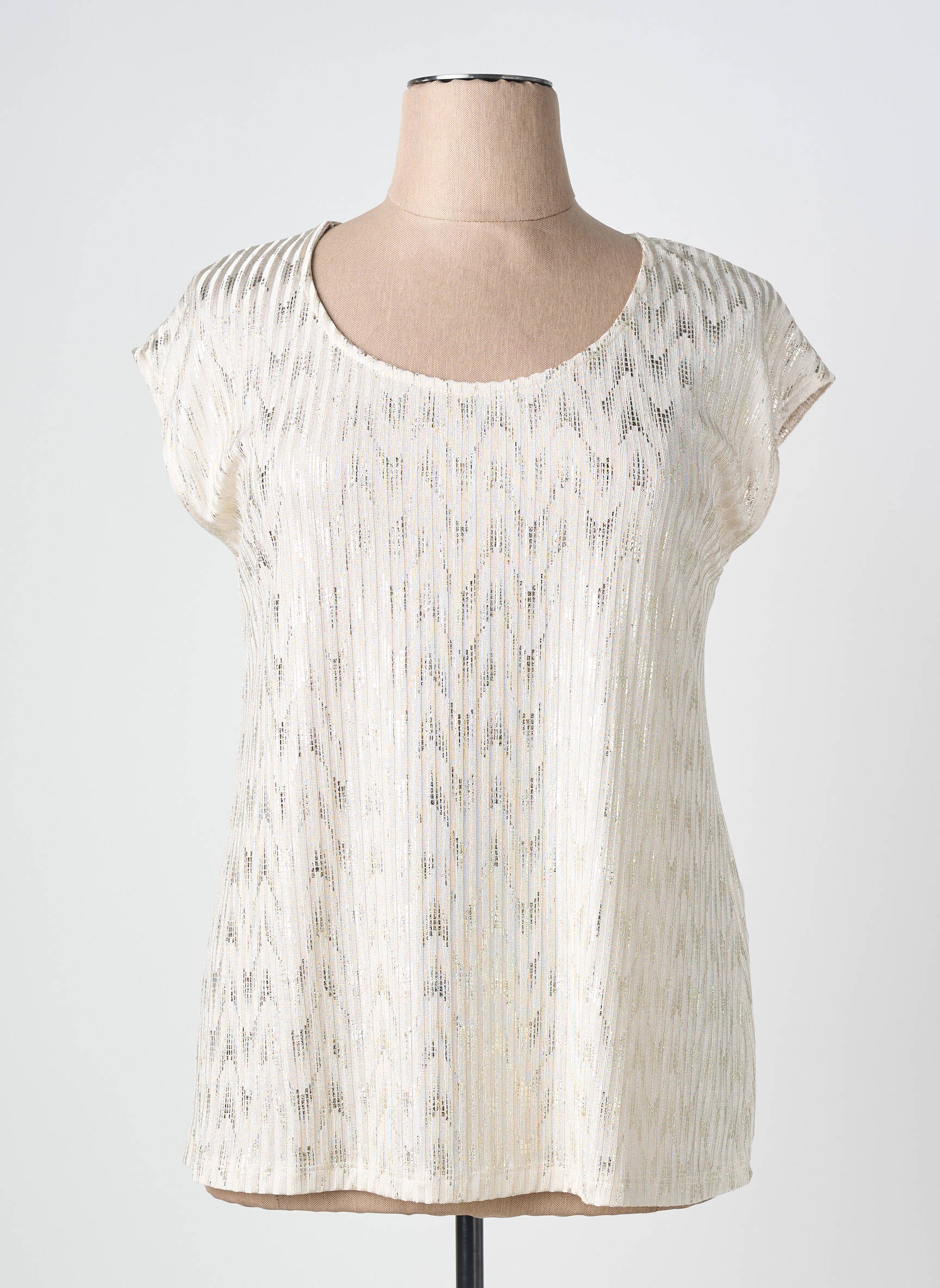 Top stretch manches courtes beige SPG WOMAN femme