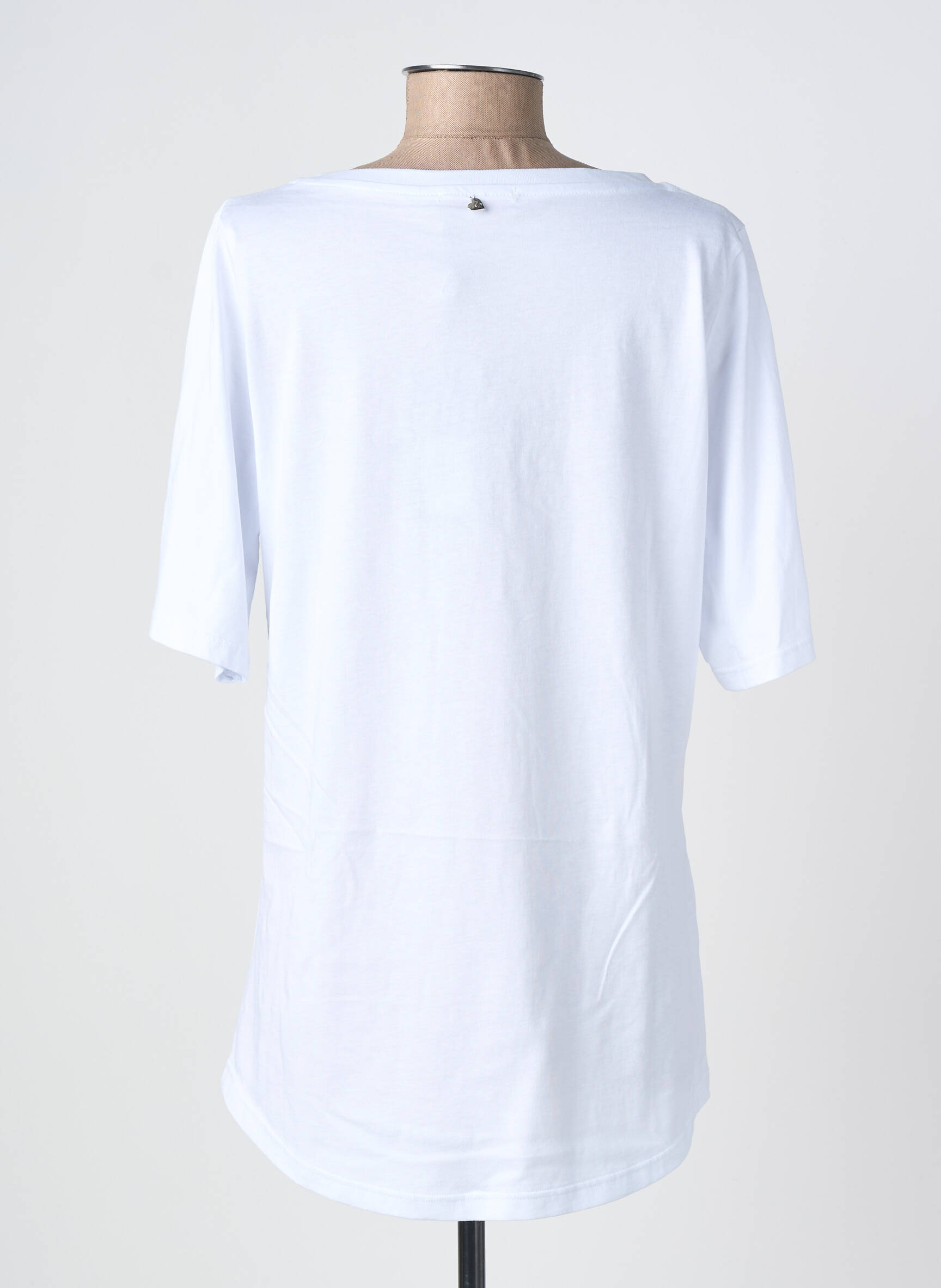 T-shirt sérigraphie floquée manches courtes blanc SOPHIA femme