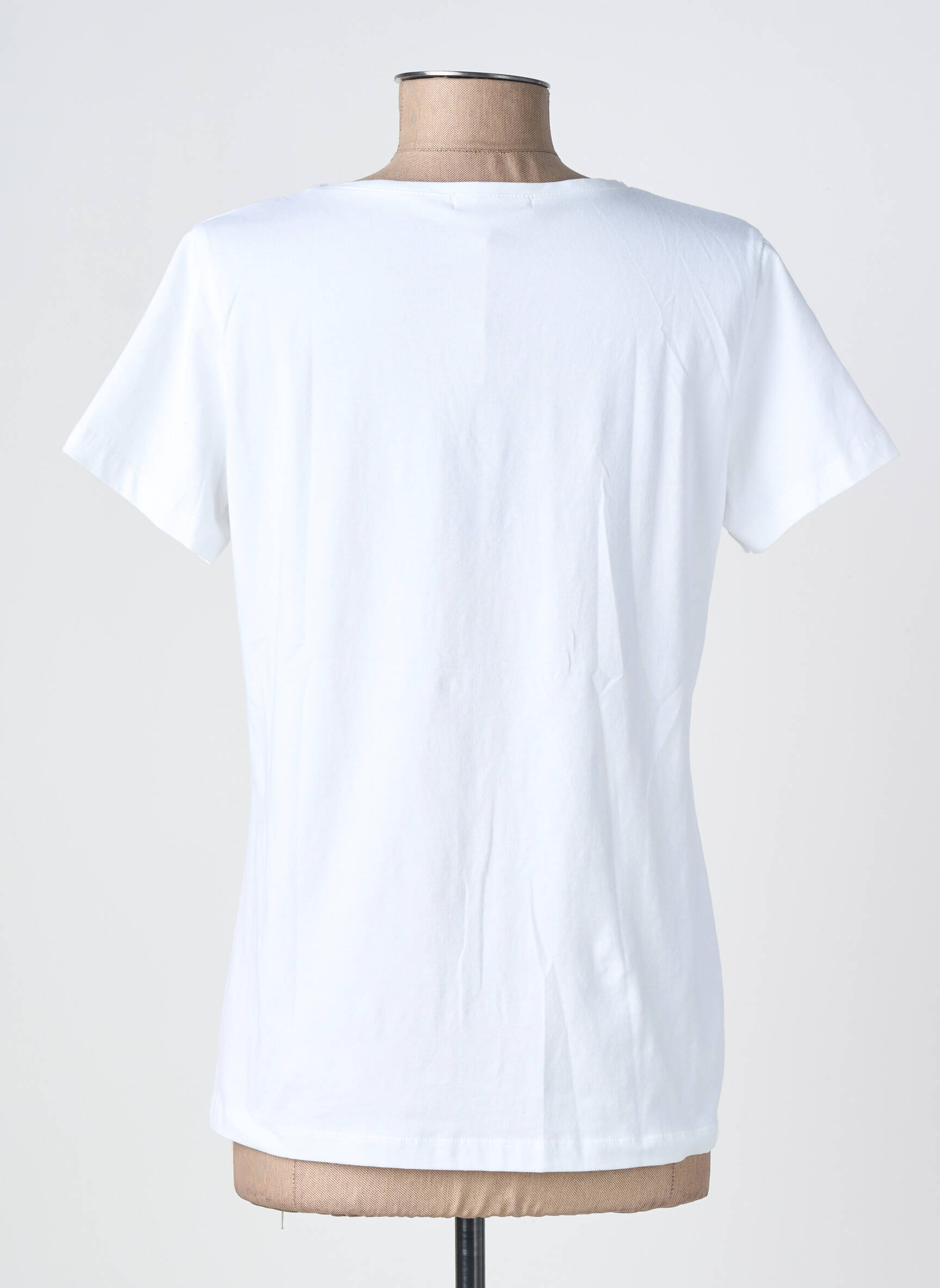 T-shirt col v manches courtes blanc NOOS NOOS femme
