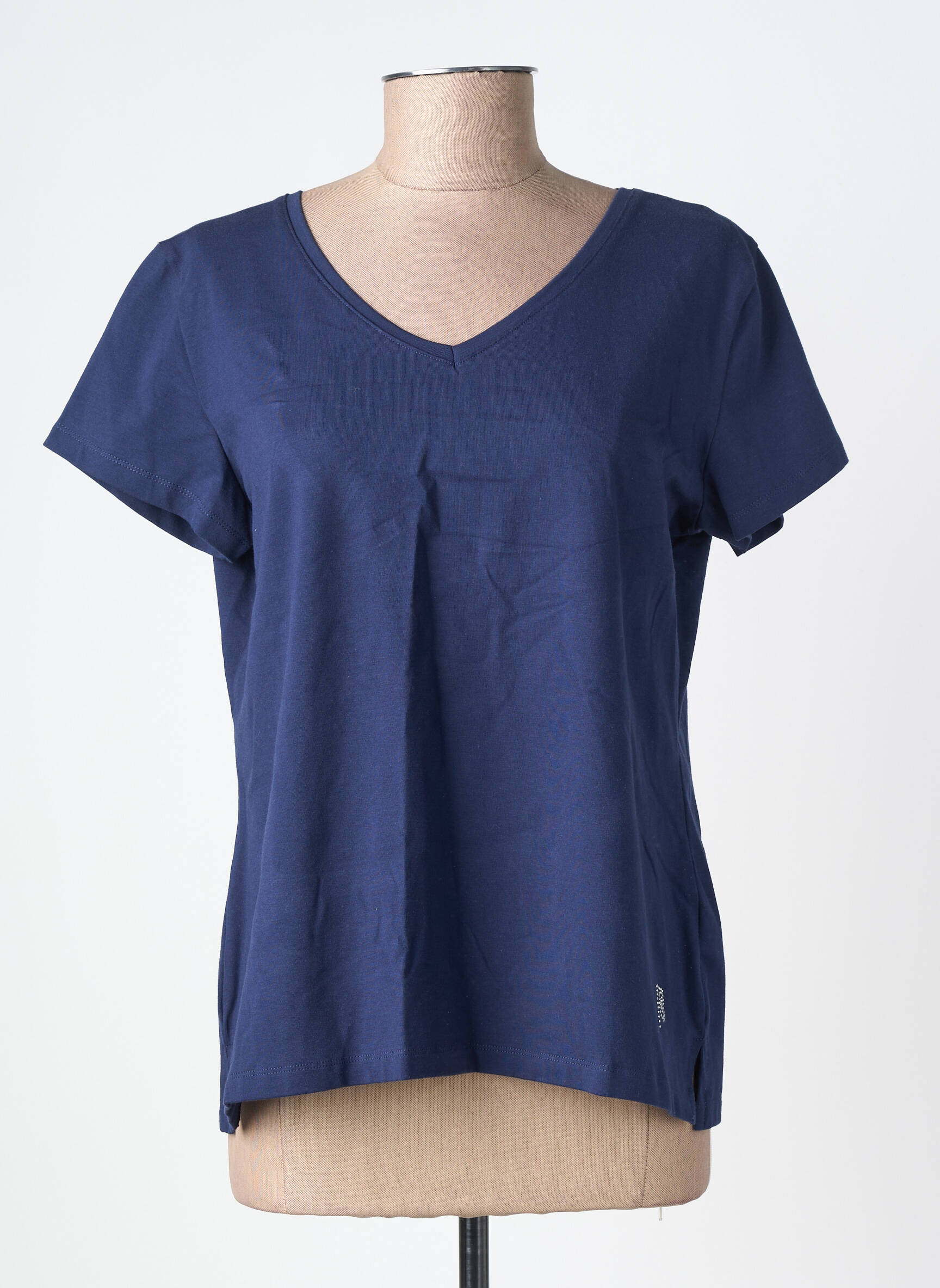 T-shirt col v manches courtes bleu NOOS NOOS femme