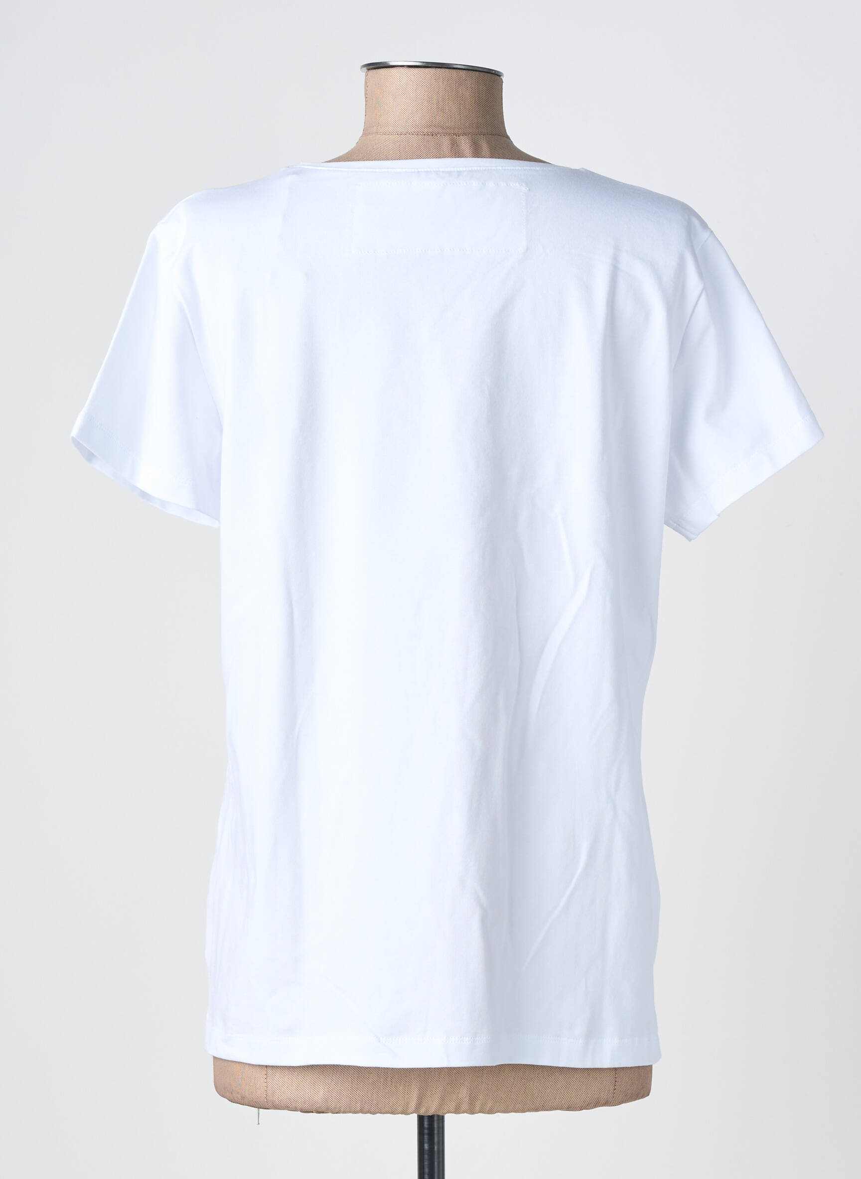 T-shirt col v manches courtes blanc NOOS NOOS femme