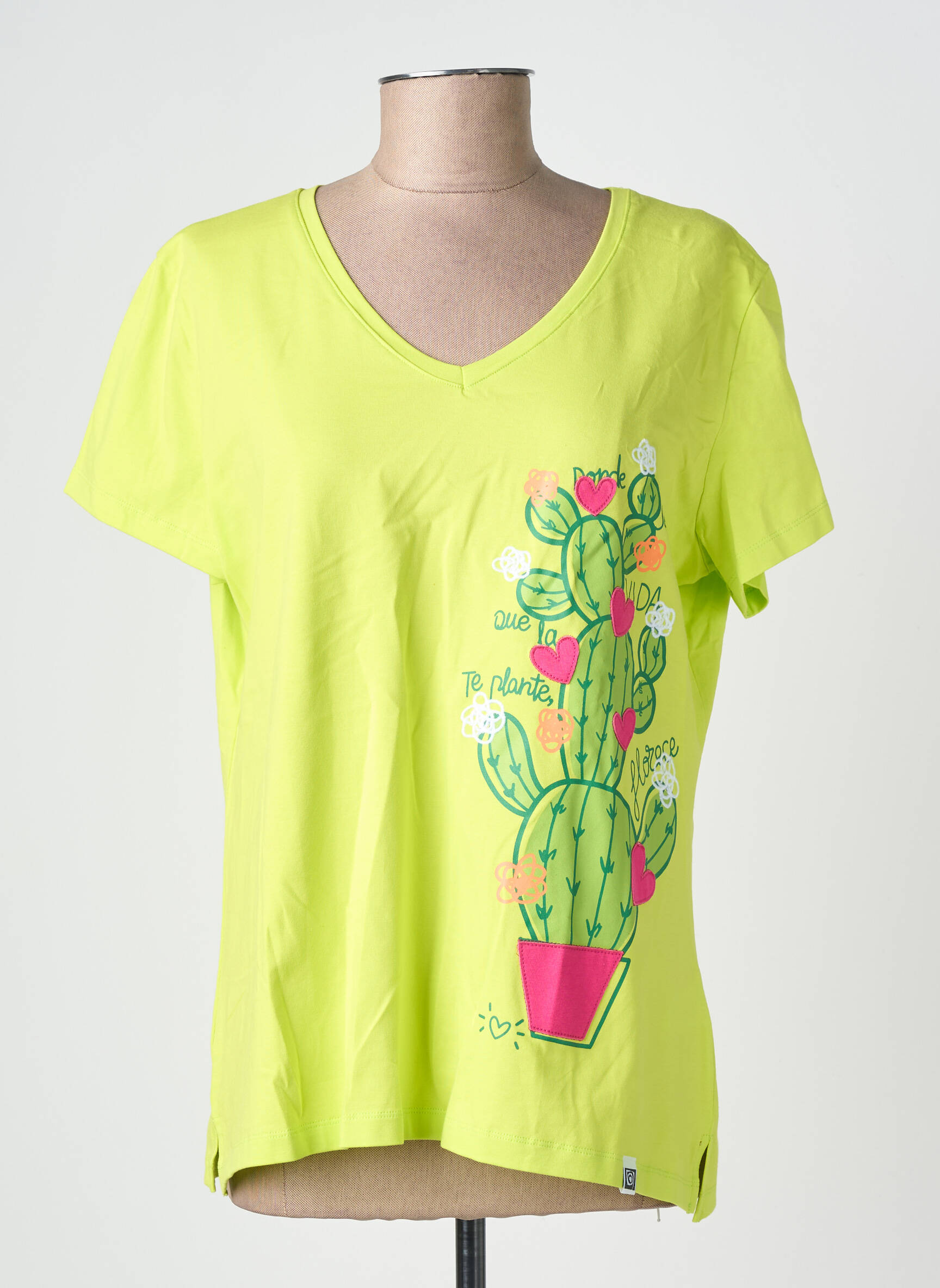 T-shirt sérigraphie floquée manches courtes vert NOOS NOOS femme