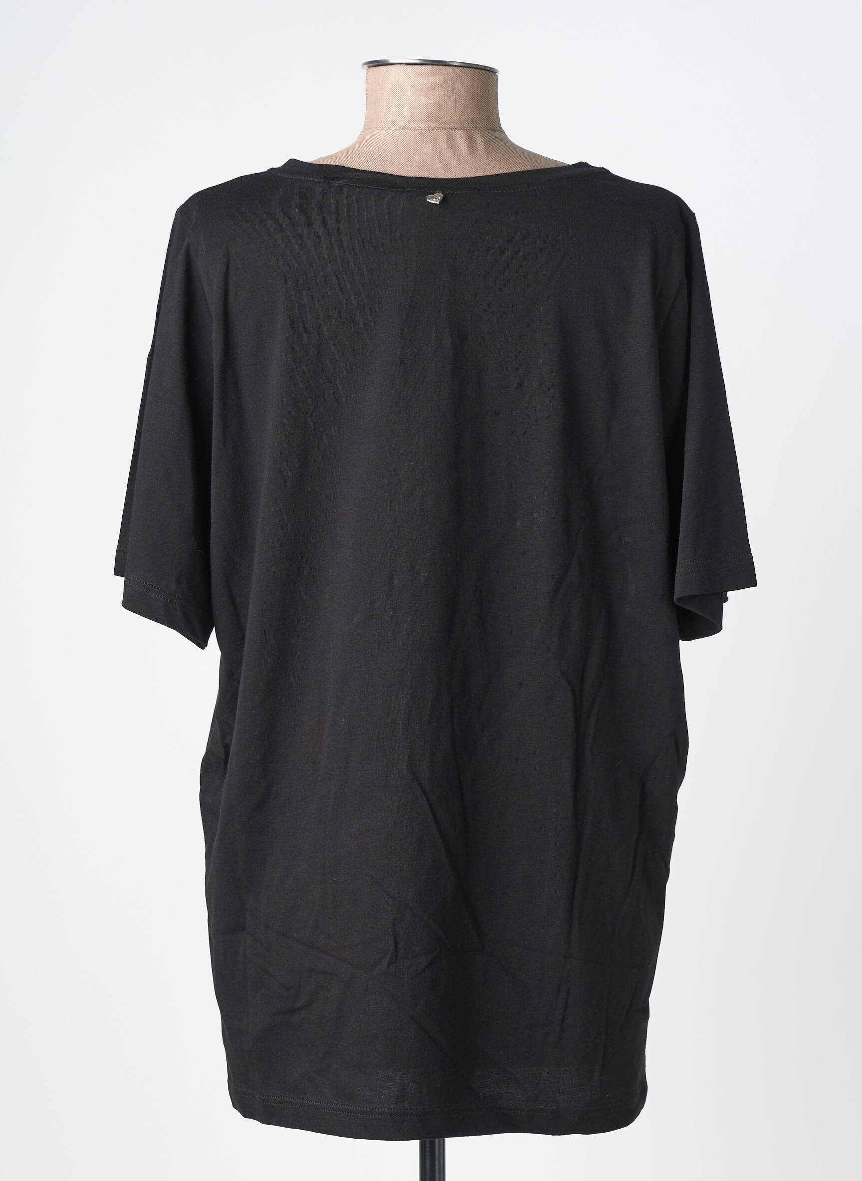 T-shirt sérigraphie floquée manches courtes noir SOPHIA femme