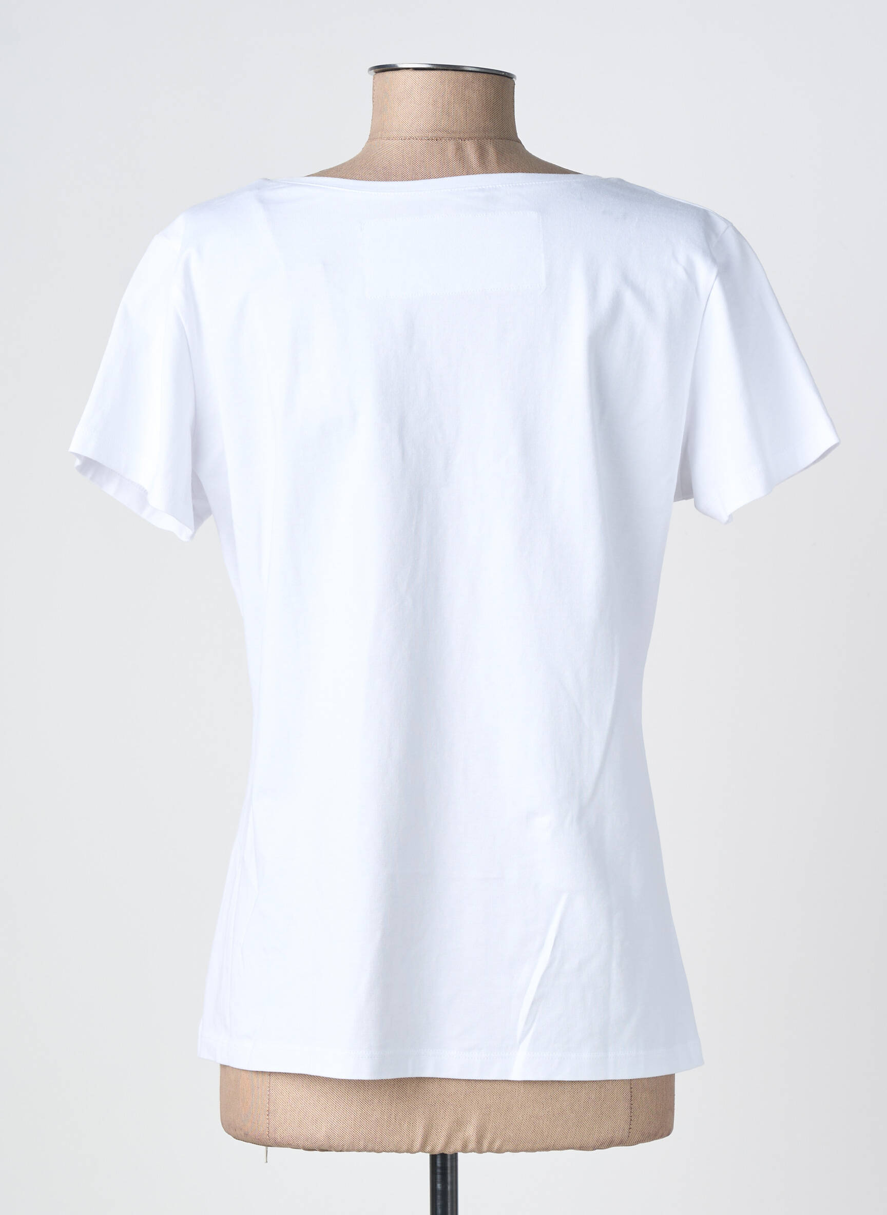 T-shirt sérigraphie floquée manches courtes blanc NOOS NOOS femme