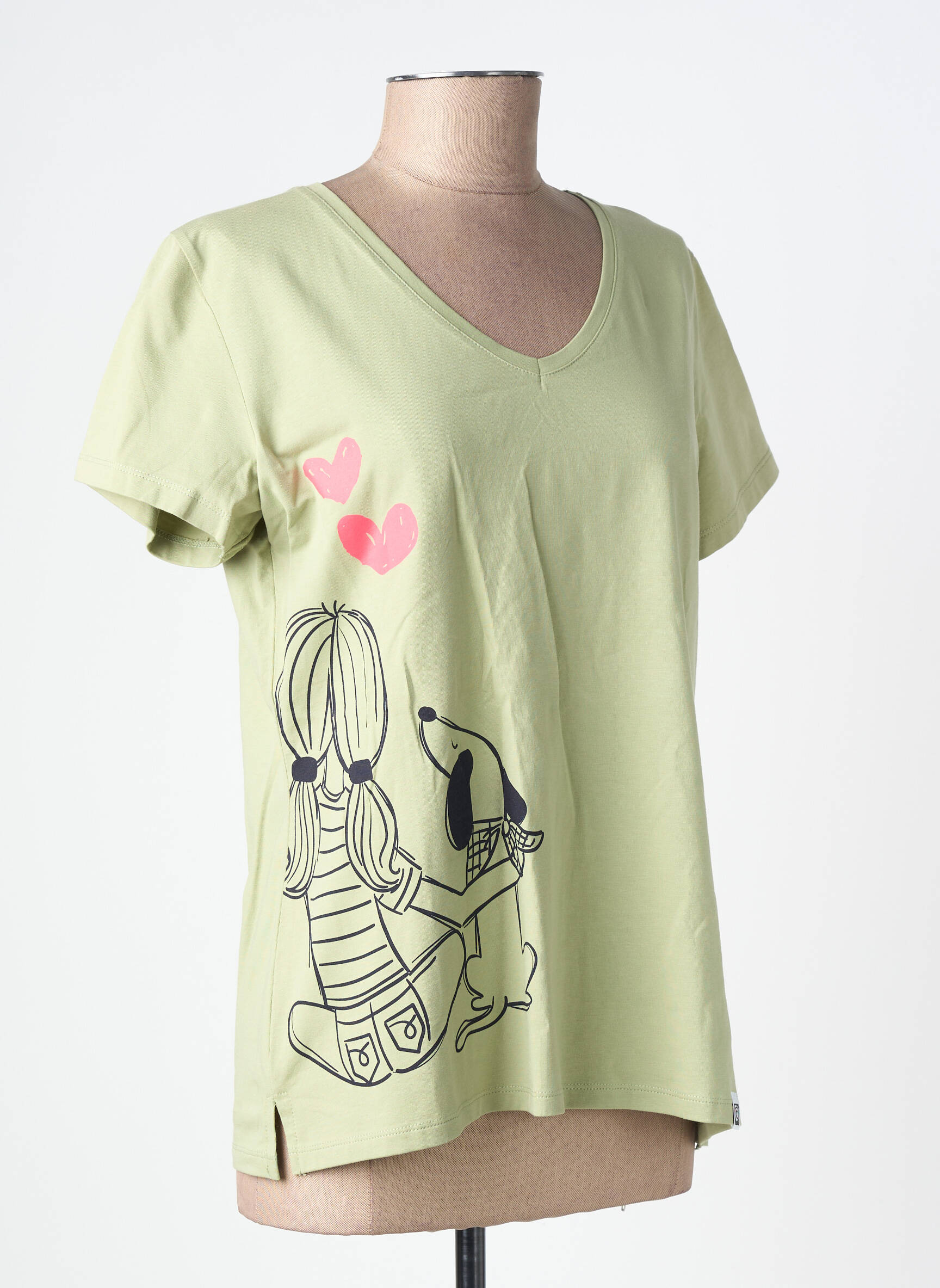 T-shirt sérigraphie floquée manches courtes vert NOOS NOOS femme
