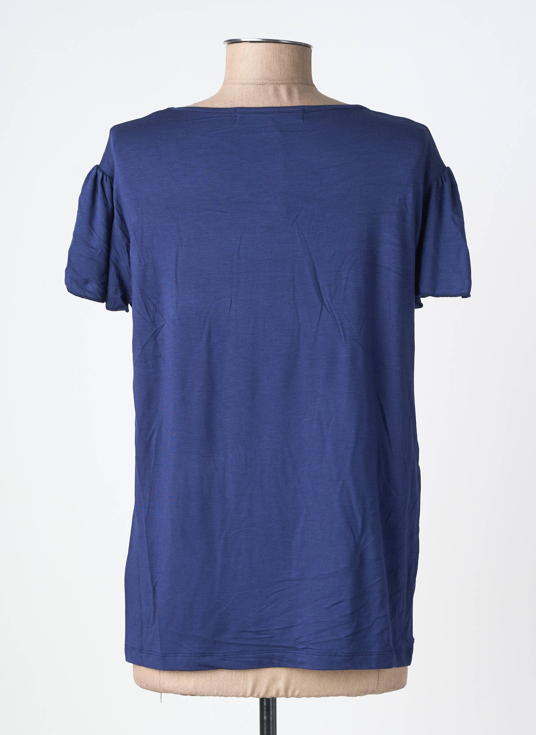 T-shirt stretch manches courtes bleu TRES BOUTONS femme