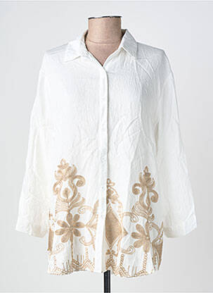 Chemisier manches longues manches longues beige WORLD FASHION femme