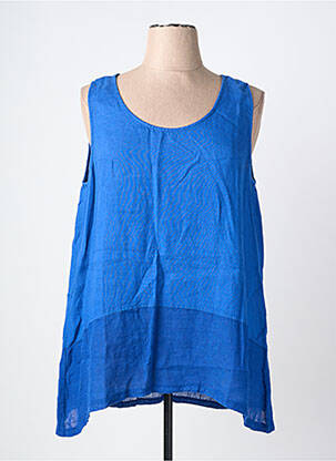 Tunique sans manche col rond bleu fonce DS femme