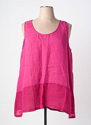 Tunique sans manche col rond rose DS femme