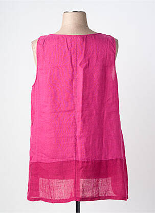 Tunique sans manche col rond rose DS femme