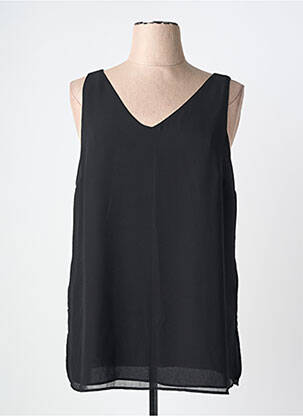 Top col v sans manche noir ELENA MIRO femme